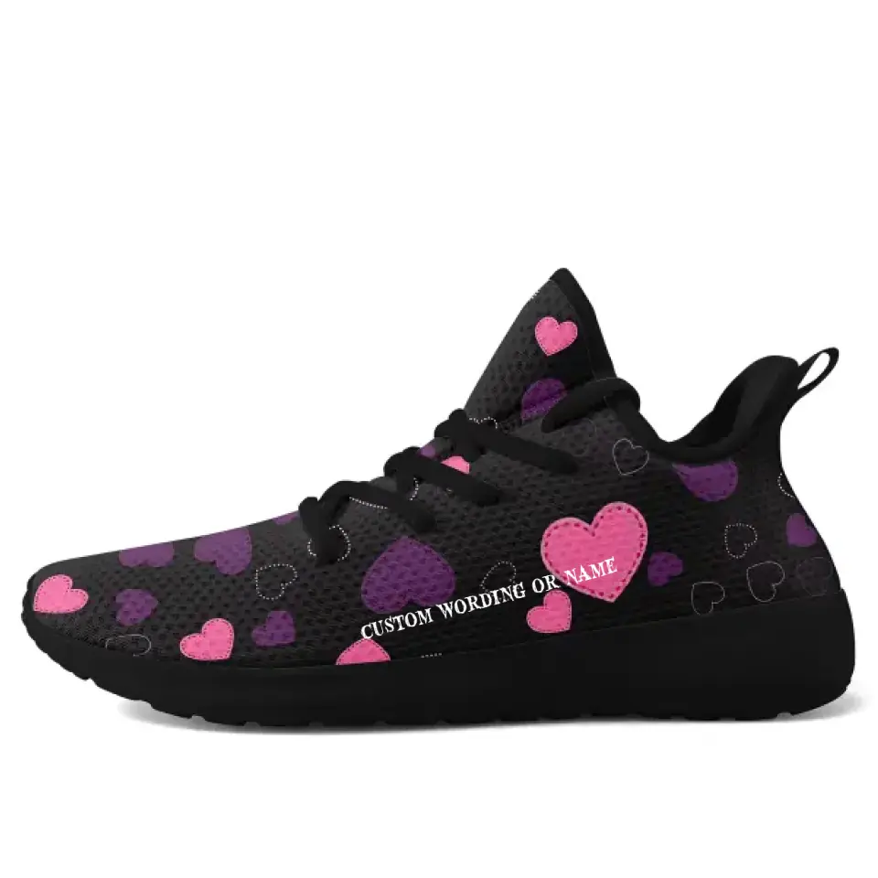 Personalized Valentine's Day Sneakers, Custom Love Design Shoes, Love'