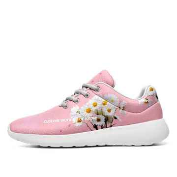 Personalized Spring Design Sneakers, Custom Flower Design Shoes, Walking Shoes,NL-067-23023001