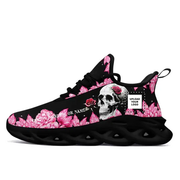 Custom MS Shoes with Rose and Skull Theme, Crafted for Enthusiasts of Rose-Adorned Edginess,2016MS-23023001