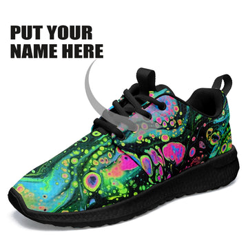 Holographic Melting Art Non Slip Wakling Shoes Casual Fashion Sneaker-Black