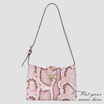 Small Snake Embossed Shoulder Bag