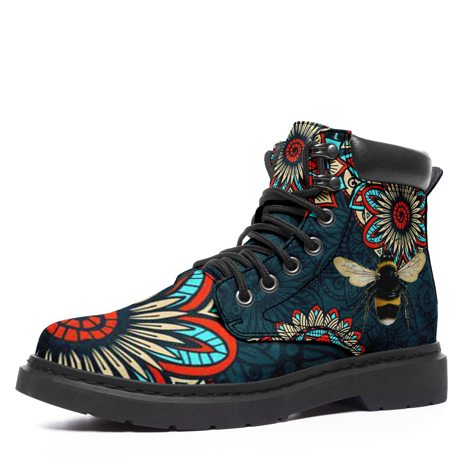 Custom Bee Flower Printed Boots