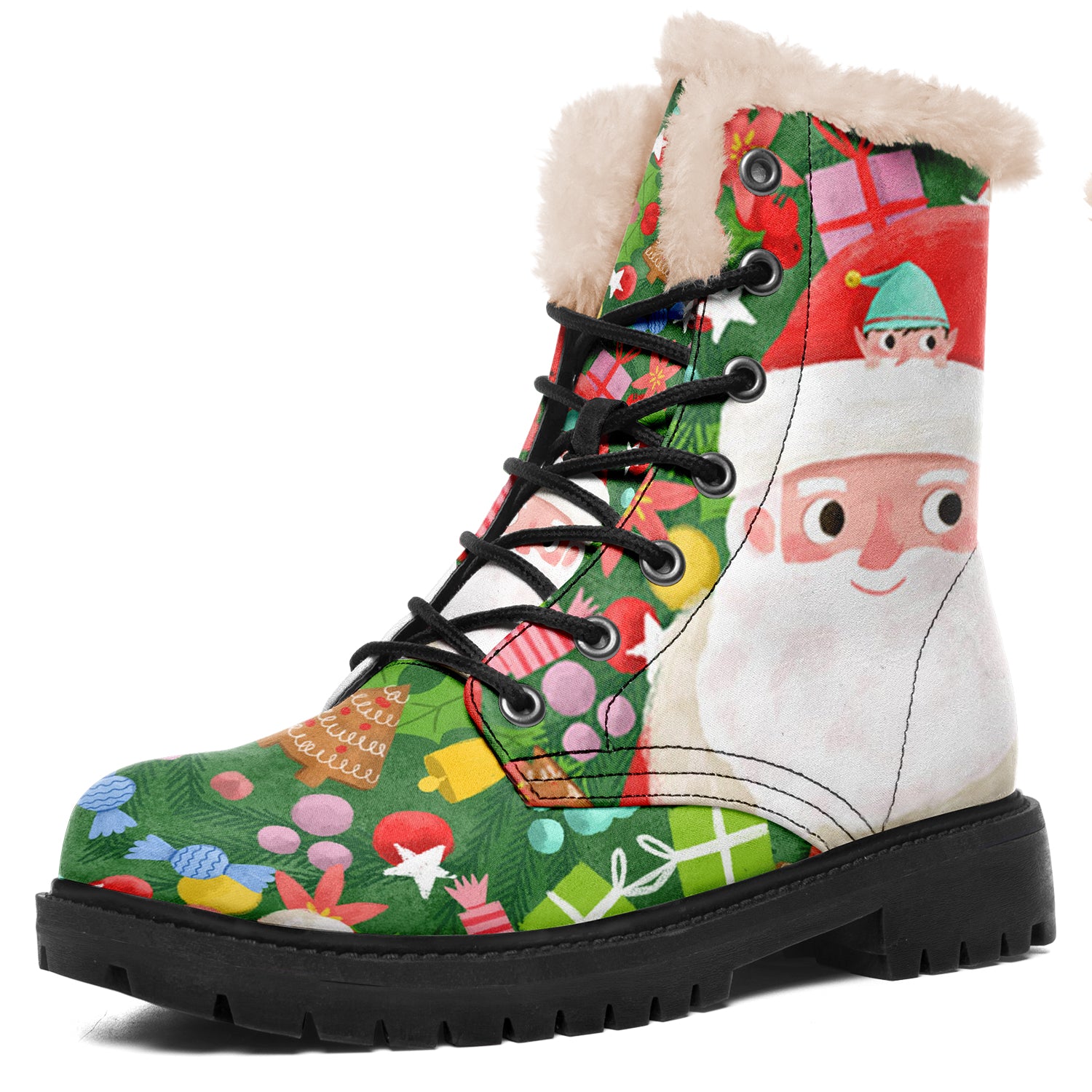 Christmas Santa Claus Print Boots