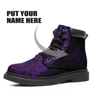 Personalized Mandala Boots with Your Name, Custom Gift for Family