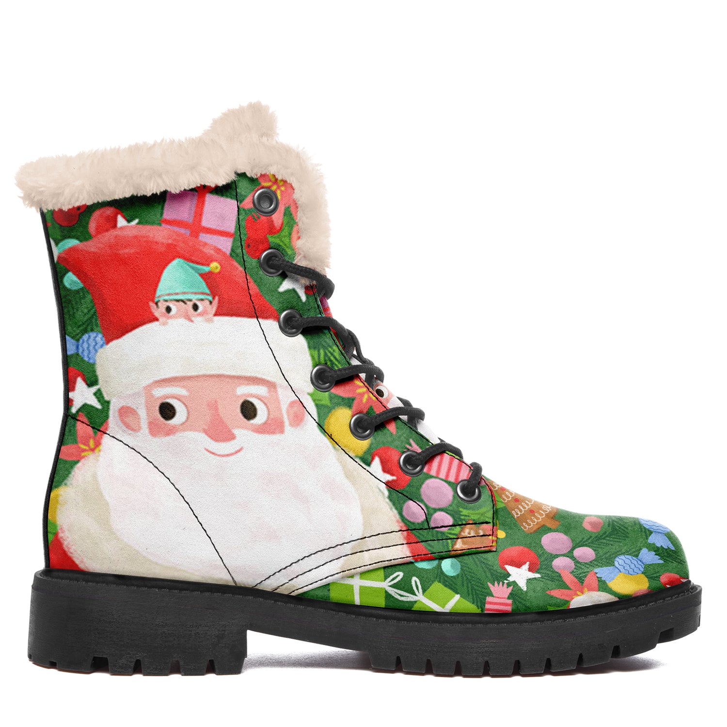 Christmas Santa Claus Print Boots