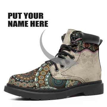 Custom Mandala Boots with Your Name, Personalized Gift for Family