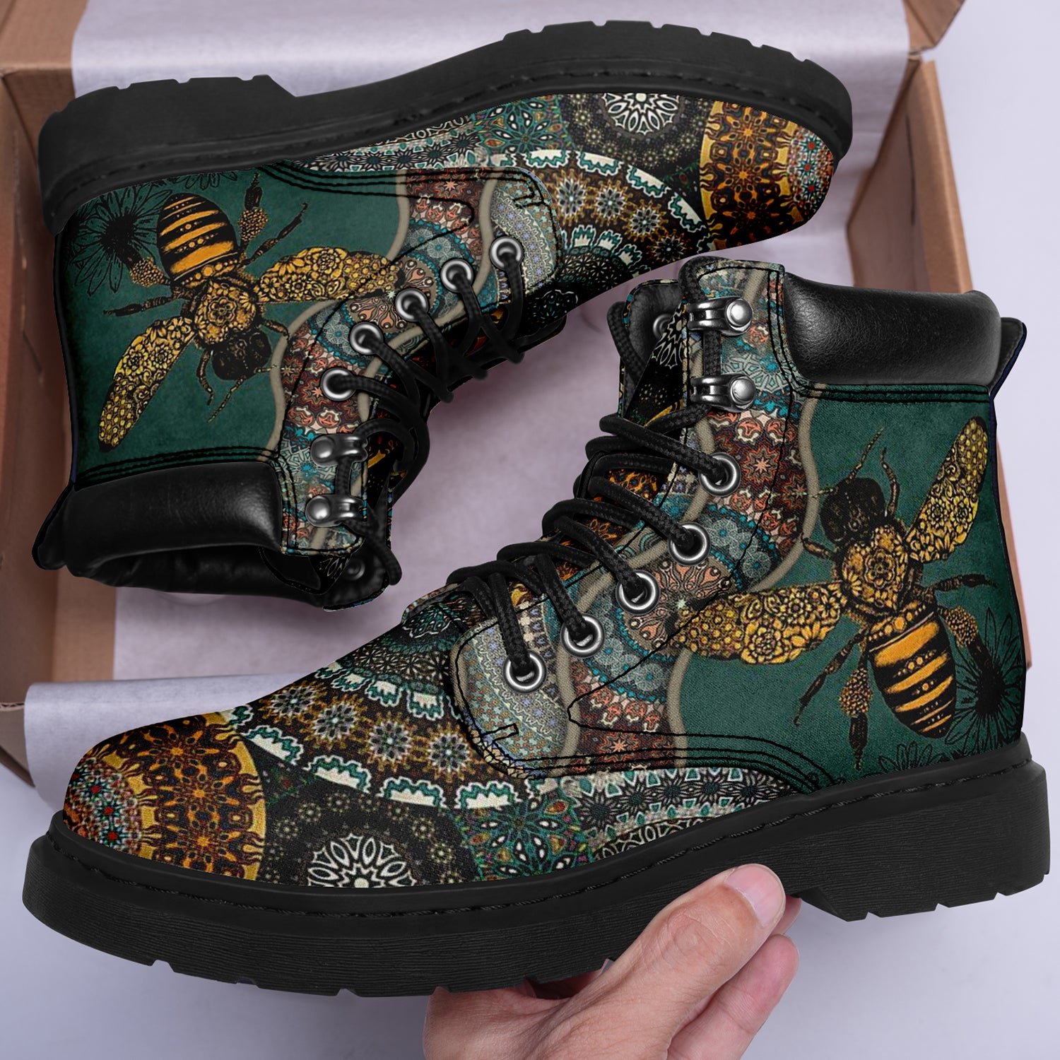 Flower Mandala Bee Boots