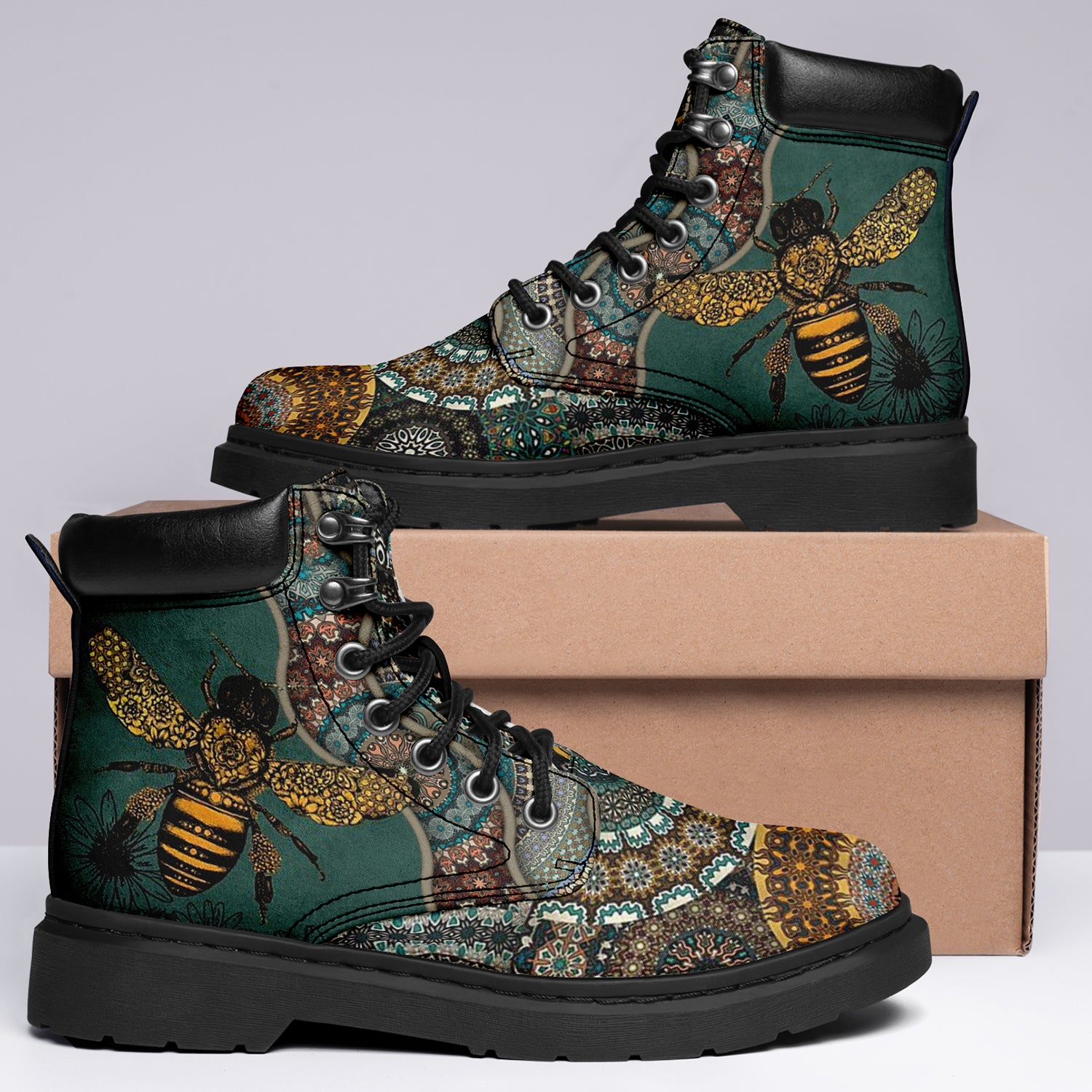 Flower Mandala Bee Boots