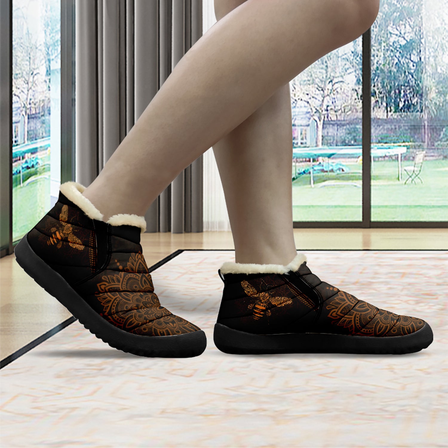 Bee Mandala Winter Snow Boots