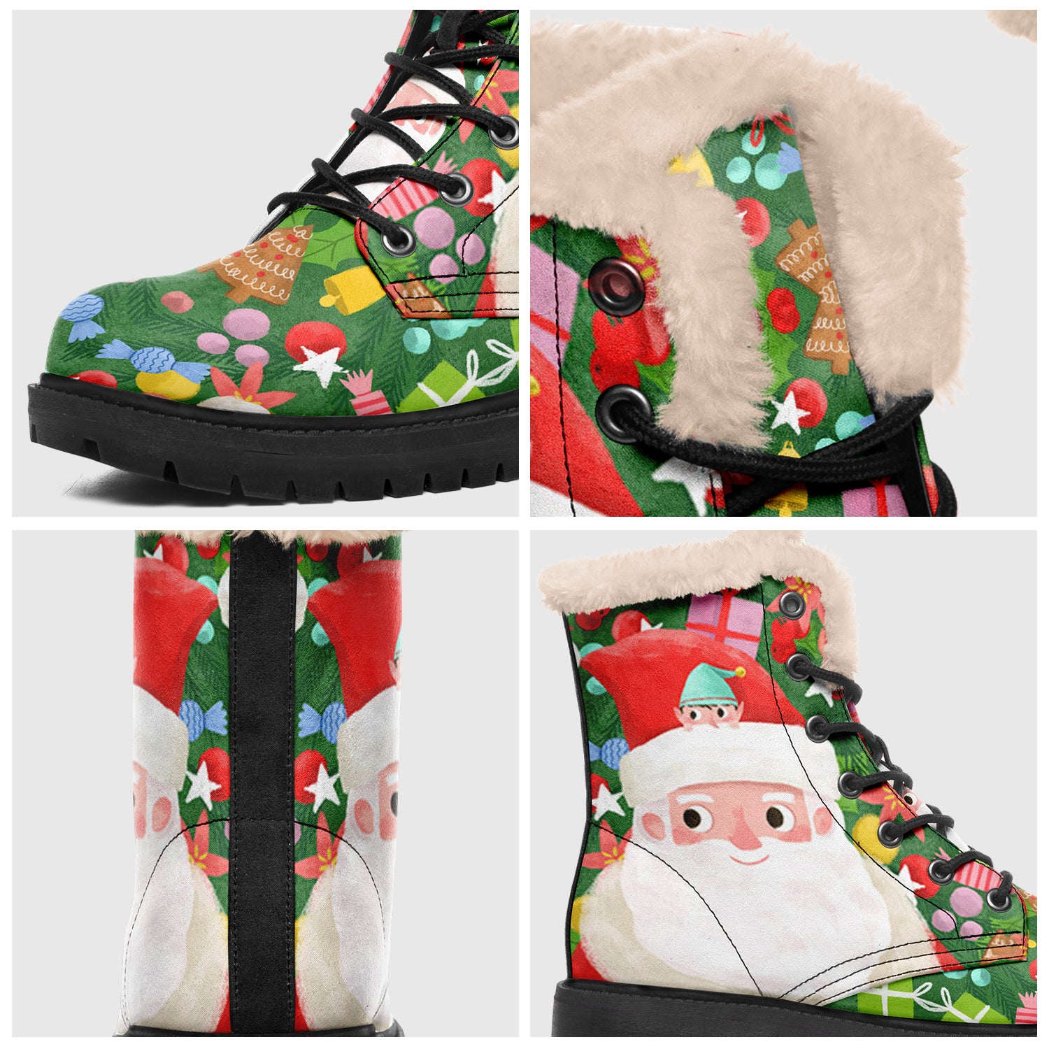 Christmas Santa Claus Print Boots