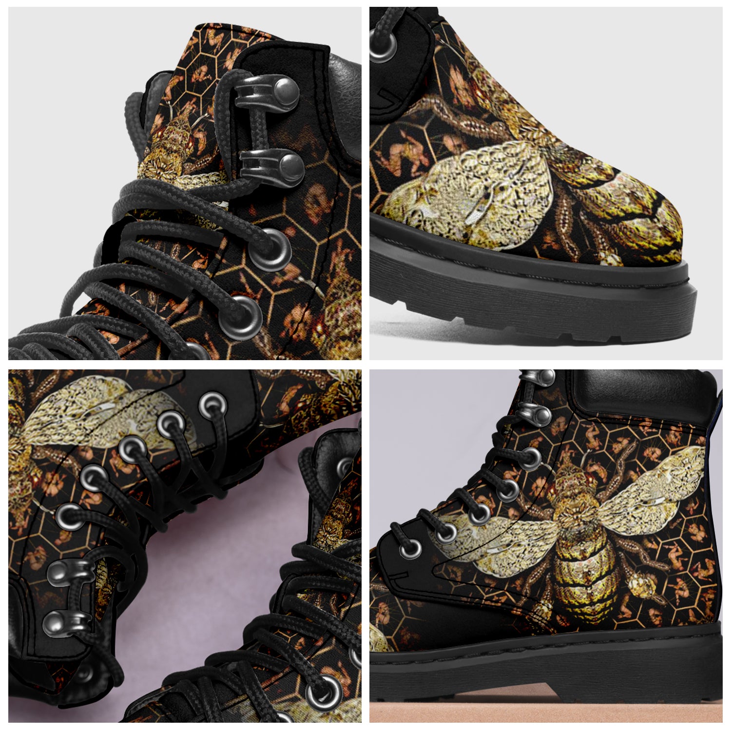 Custom Bee Printed Boots