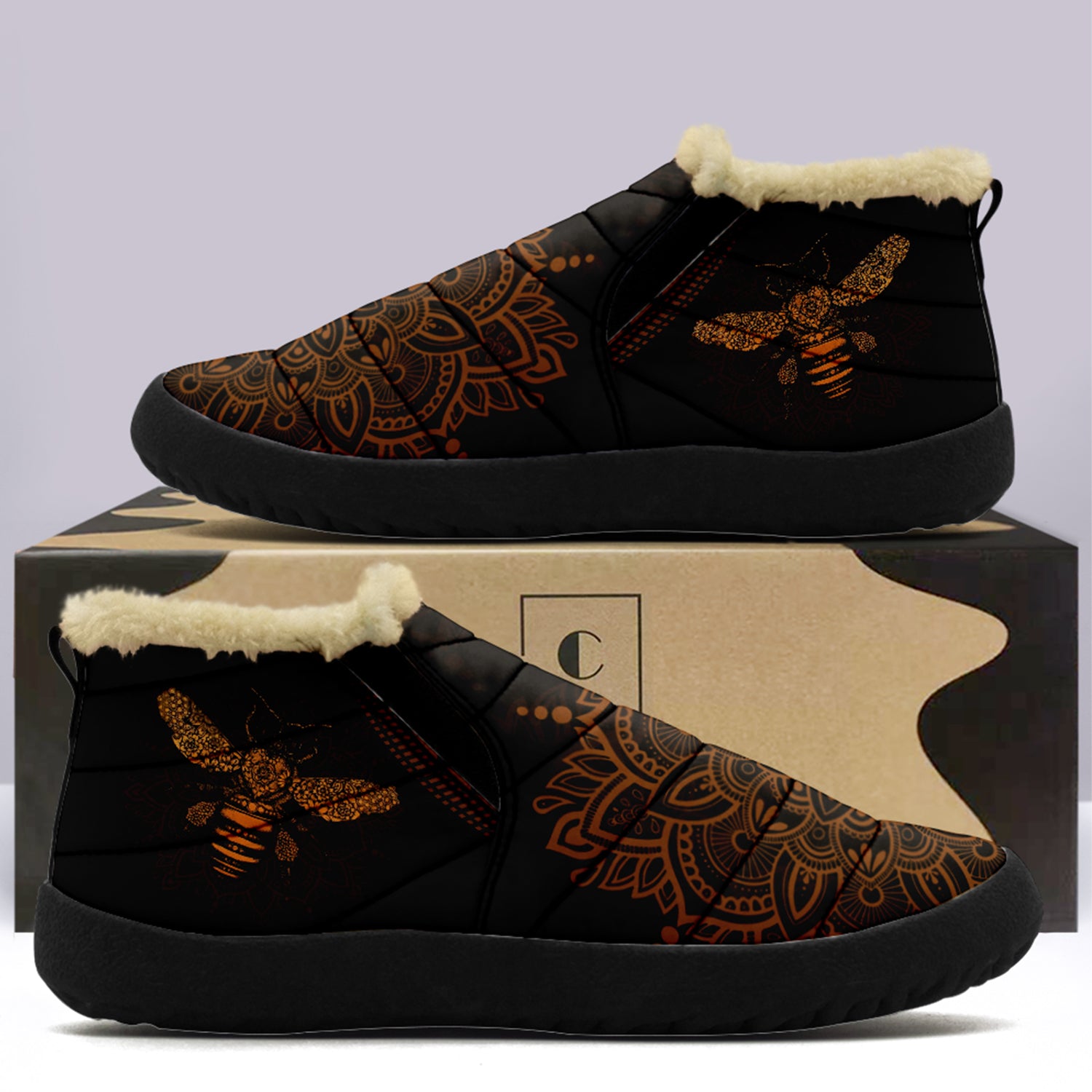 Bee Mandala Winter Snow Boots