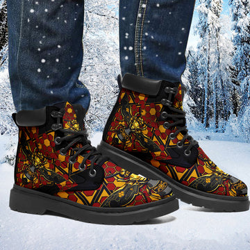Custom Bee Printed Boots Vegan Ankle Leather Boots Fashion Casual Leather Lightweight Boots