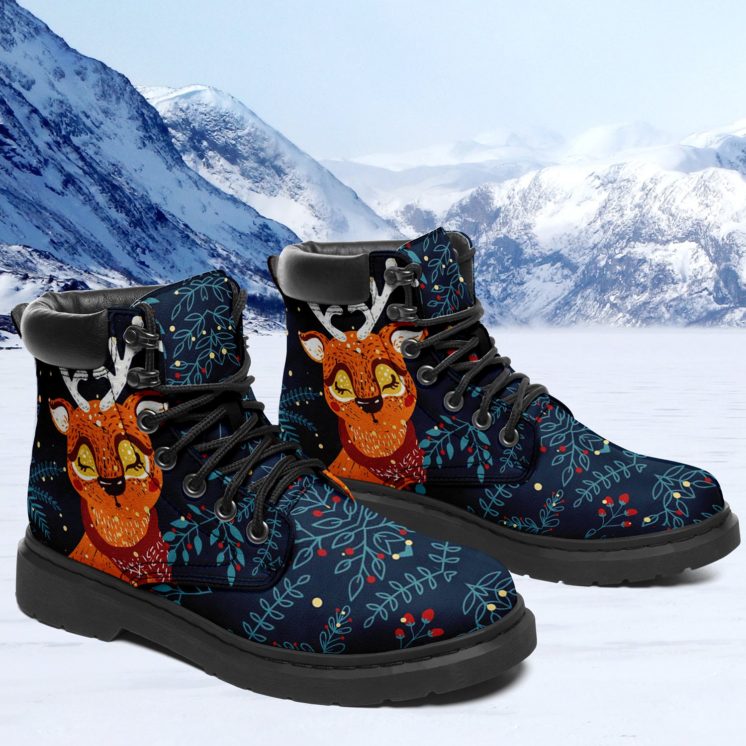 Christmas Elk Gift Print boots