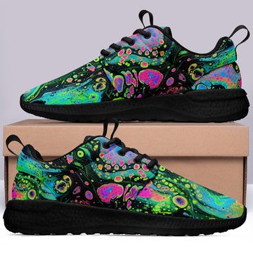 Holographic Melting Art Non Slip Wakling Shoes Casual Fashion Sneaker-Black