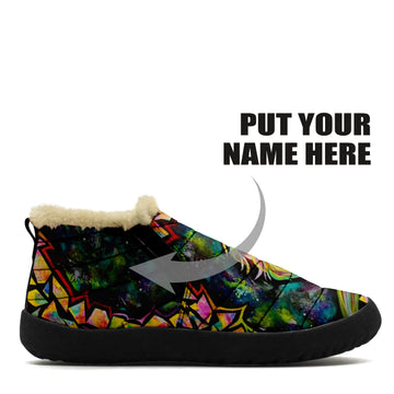 Custom Laura McGowan Art Winter Snow Boots Fur Lined Ankle Boots Womens Mens Winter Shoes