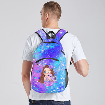 Mermaid Backpack School Bag for Girl with Custom Name