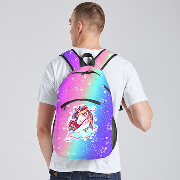 Unicorn Travel Backpack Durable College School Backpack with Custom Name