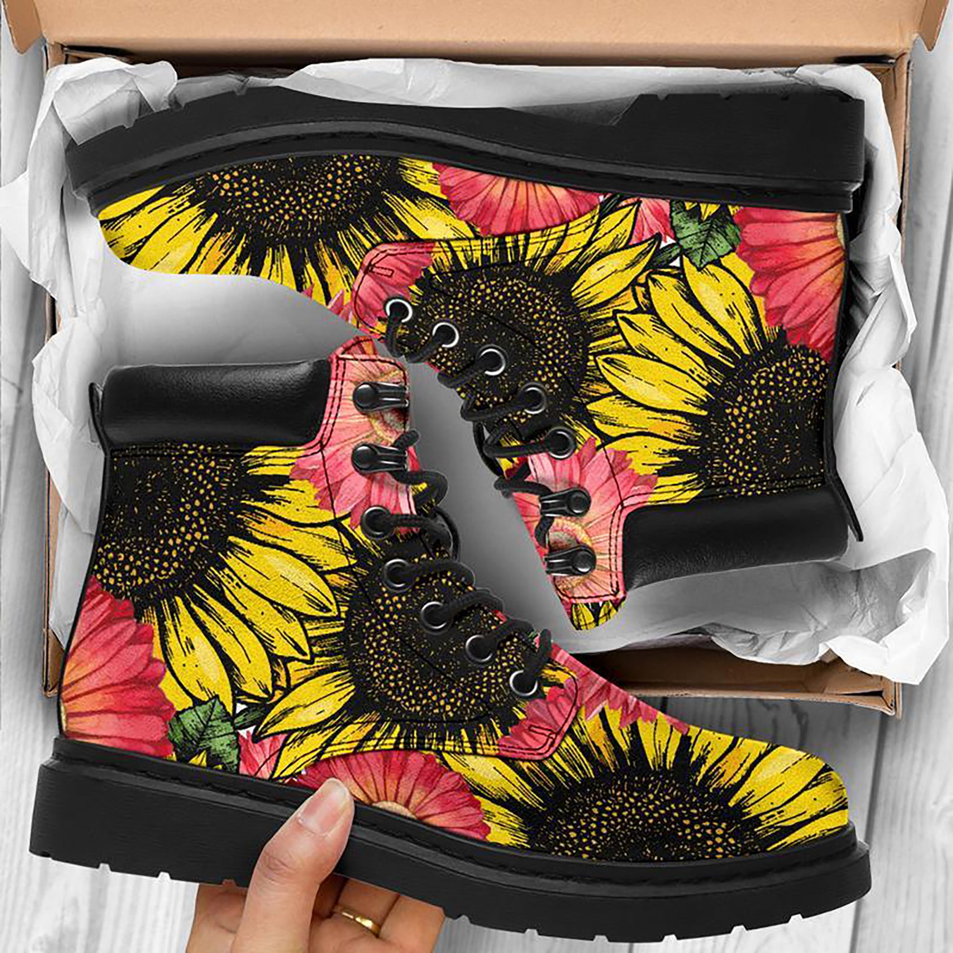 Personalized Sunflower Boots