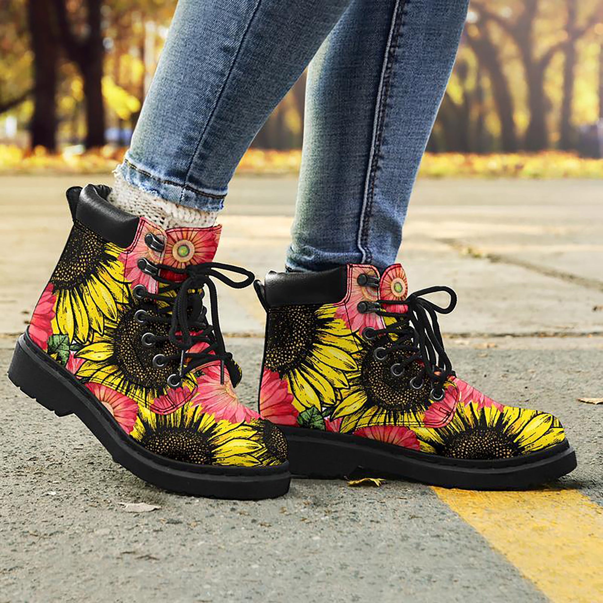 Personalized Sunflower Boots