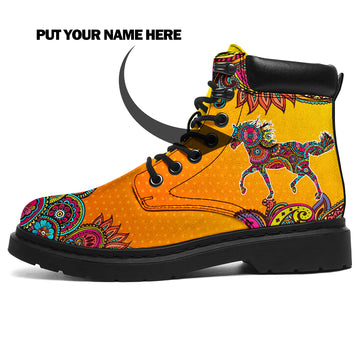 Personalized Horse Boots Mandala Boots,Custom Gift for Animal Lovers