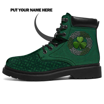 Custom St Patrick’s Day Boots, Green Boots, Personalized Name Boots