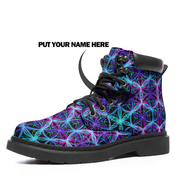 Geometric Optics Art Lace Up Ankle Boots