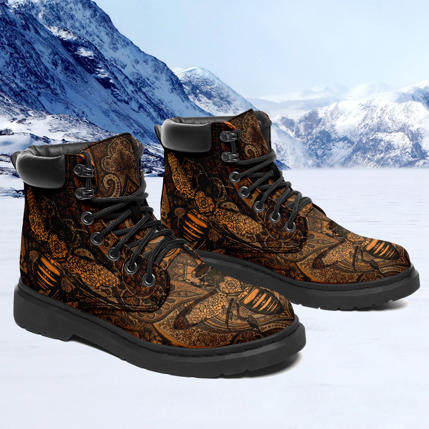 Custom Bee Printed Boots